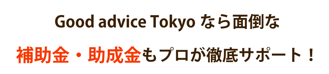 Good advice Tokyoなら面倒な補助金・助成金の申請もプロが徹底サポート